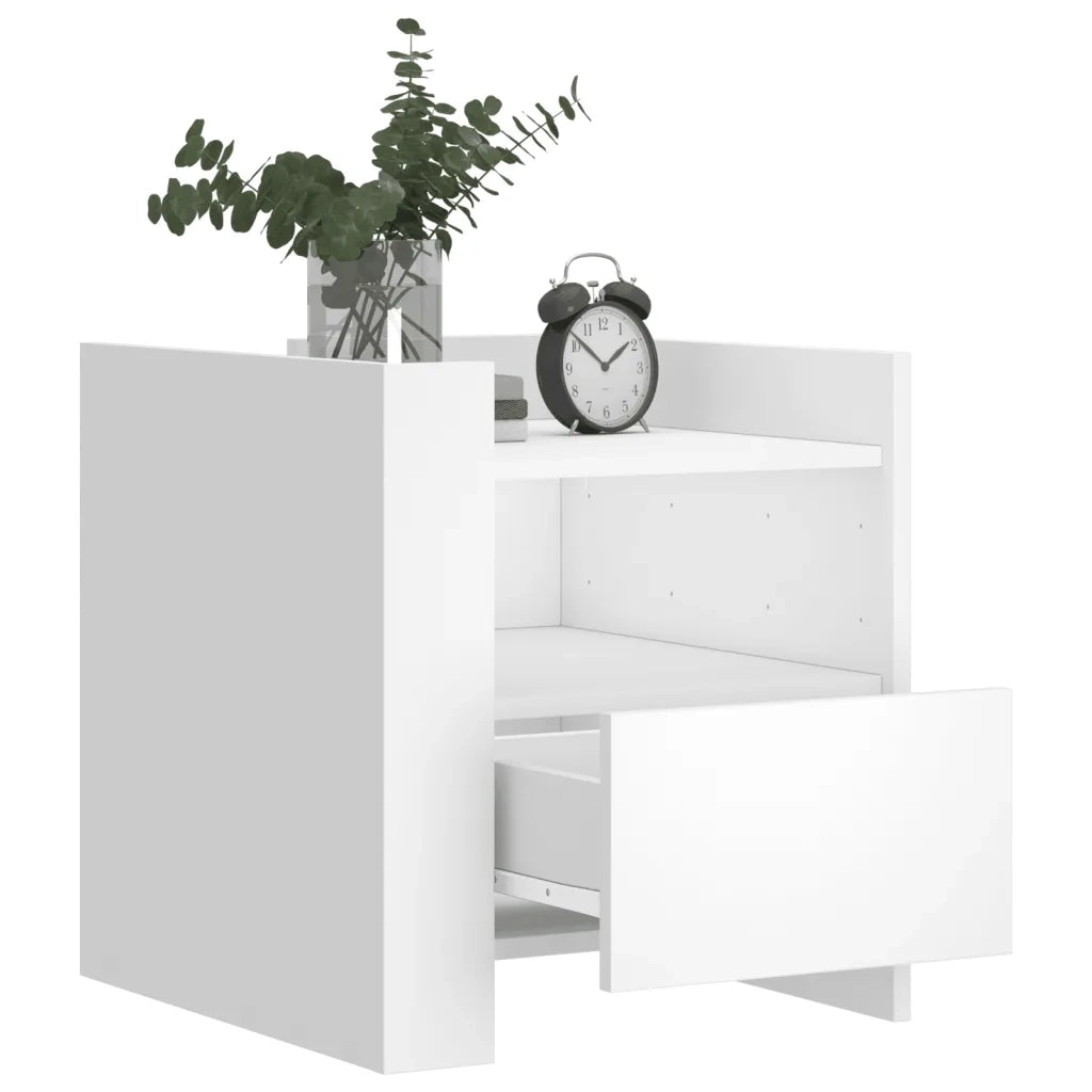 Comodino-Tavolino da notte Bianco 45x50x50 cm in Truciolato 937983