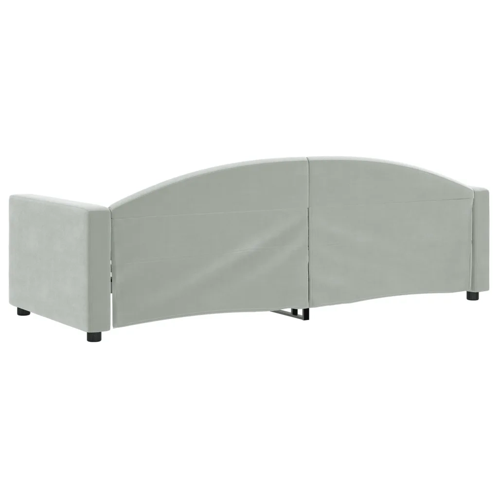 Letto da Giorno Grigio Chiaro 80x200 cm in Velluto