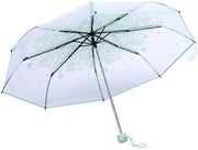 Parasole Opvougbile Transparente - Parasole con Disegno di Ciliegie - Manico in Plastica - 93 cm di Larghezza - Robusto e Resistente al Tempo