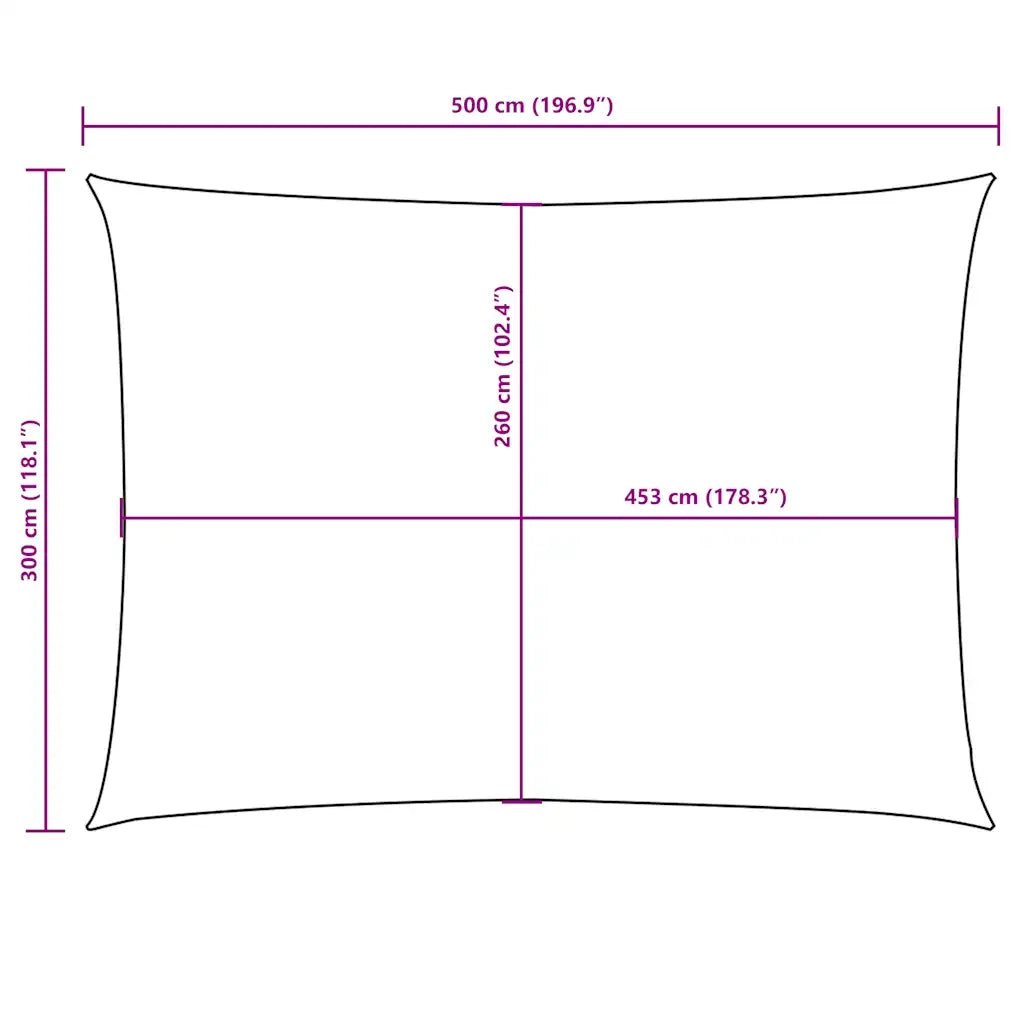 Parasole a Vela Oxford Rettangolare 3x5 m Rosso