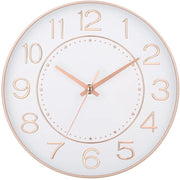 HZDHCLH 25cm orologio da parete moderno silenzioso con cifre arabe, indicatore dei secondi e faccia orizzontale non ticchettante per la decorazione in soggiorno, cucina, ufficio e camera da letto (argentato)