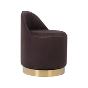 Pouf girevole Viktor con contenitore in velluto marrone
