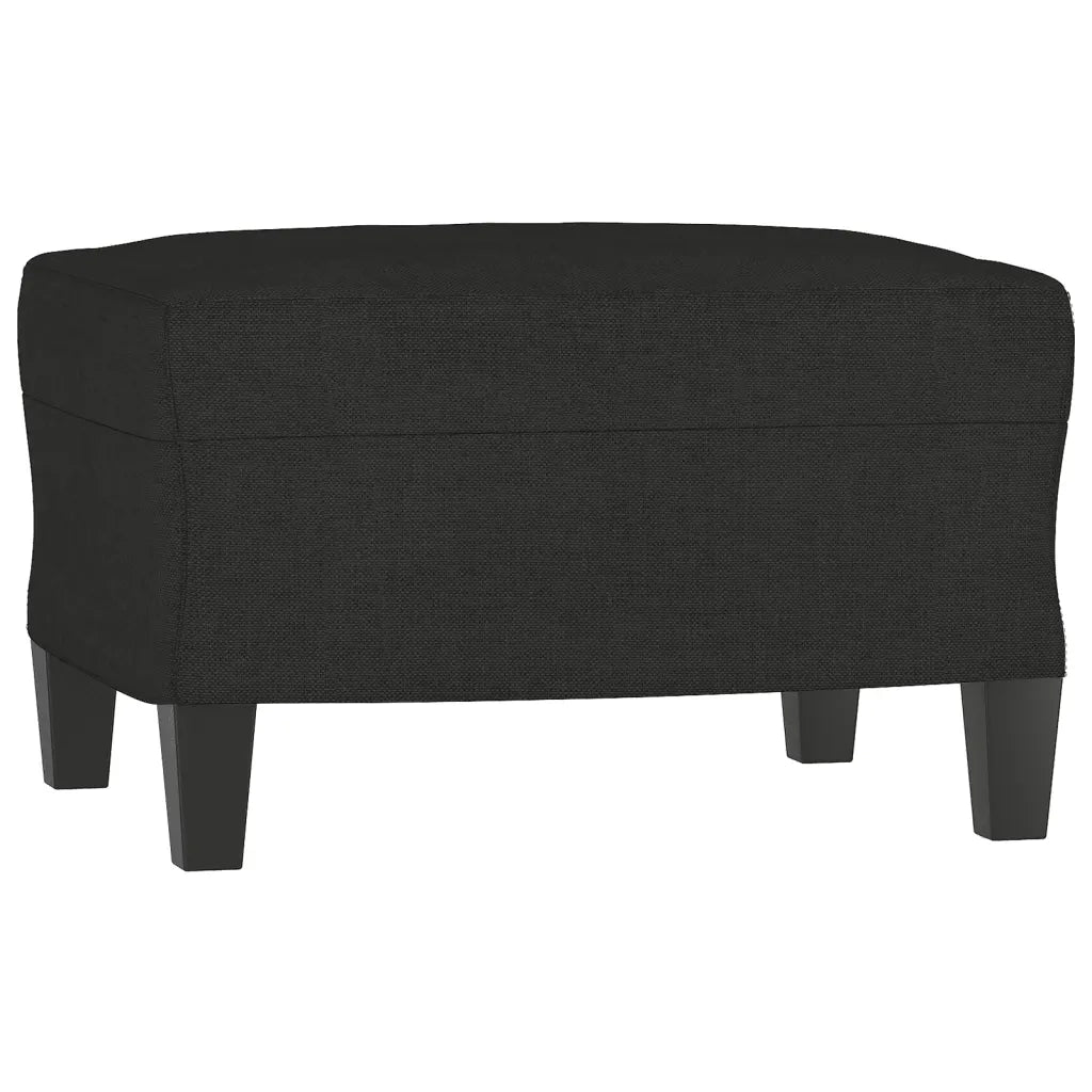 Poltrona con Poggiapiedi Nero 60 cm in Tessuto
