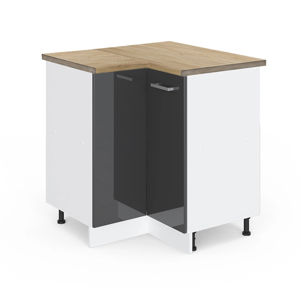 Vicco Mobile ad angolo cucina Antracite lucido 75.6 cm , PL Rovere