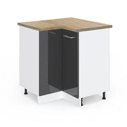 Vicco Mobile ad angolo cucina Antracite lucido 75.6 cm , PL Rovere