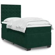 Giroletto a Molle con Materasso Verde Scuro 90x200 cm Velluto 3290825
