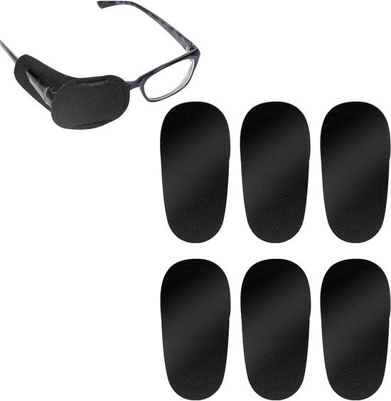 Set di 6 lenti correttive riutilizzabili per occhiali, lenti per occhio sinistro e destro, miglioramento della vista, per bambini e adulti, ambliopia strabismo - nero