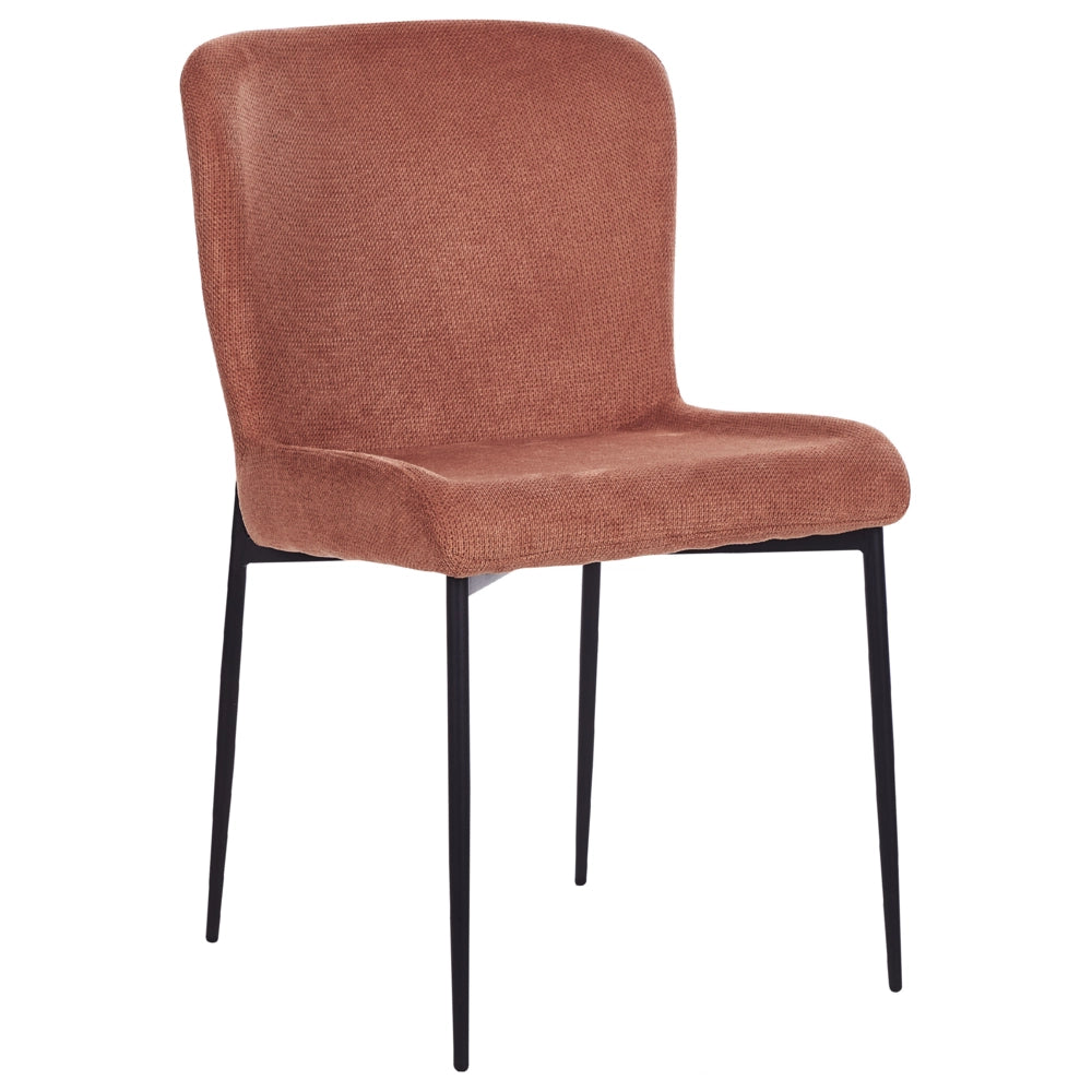 Set di 2 sedie da pranzo in tessuto poliestere con texture a maglia marrone soggiorno e camera da letto