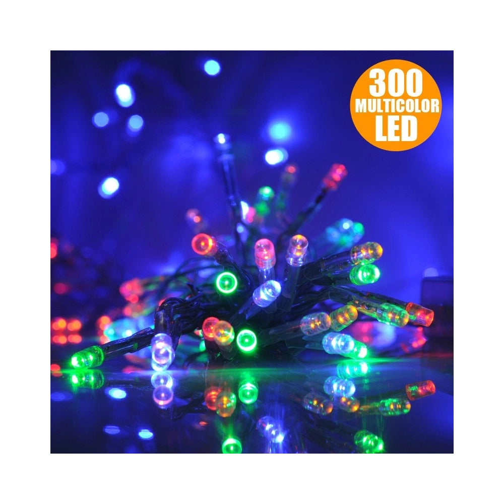 Trade Shop - Catena Luminosa Natale 300 Led Multicolor Per Interno Ed Esterno Decorazioni -