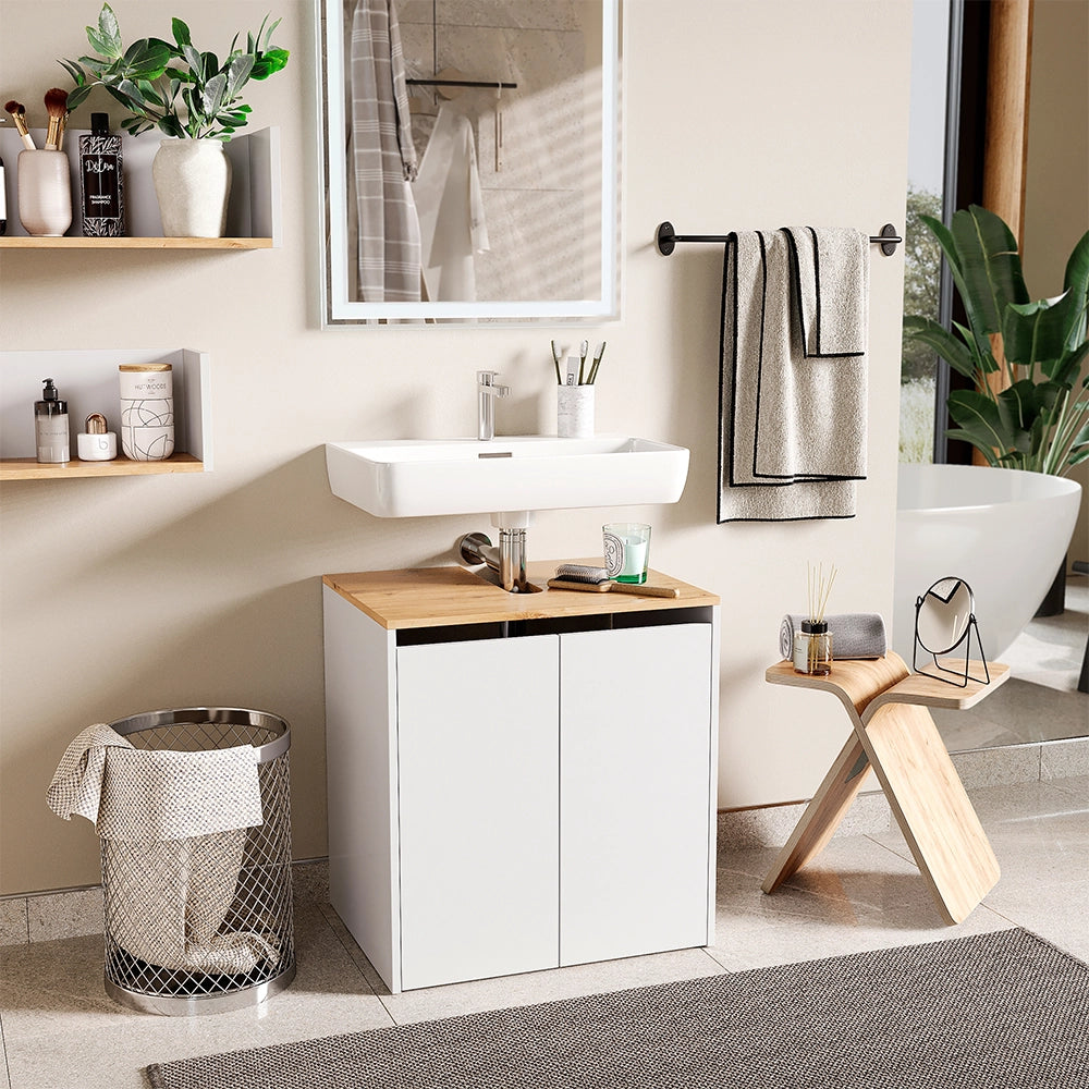 Vicco Mobile sottolavabo per bagno Bianco/Artisan 60.2 x 65 cm