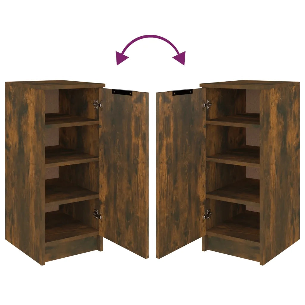 Scarpiera-Scaffale per scarpe Rovere Fumo 30x35x70 cm in Legno Multistrato