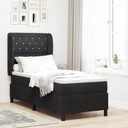 Letto a molle con materasso Nero 200 x 80 cm Poliestere 3340846