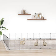 Gabbia per Animali 44 Pannelli con Porta Nera 35x35 cm Acciaio 3114022