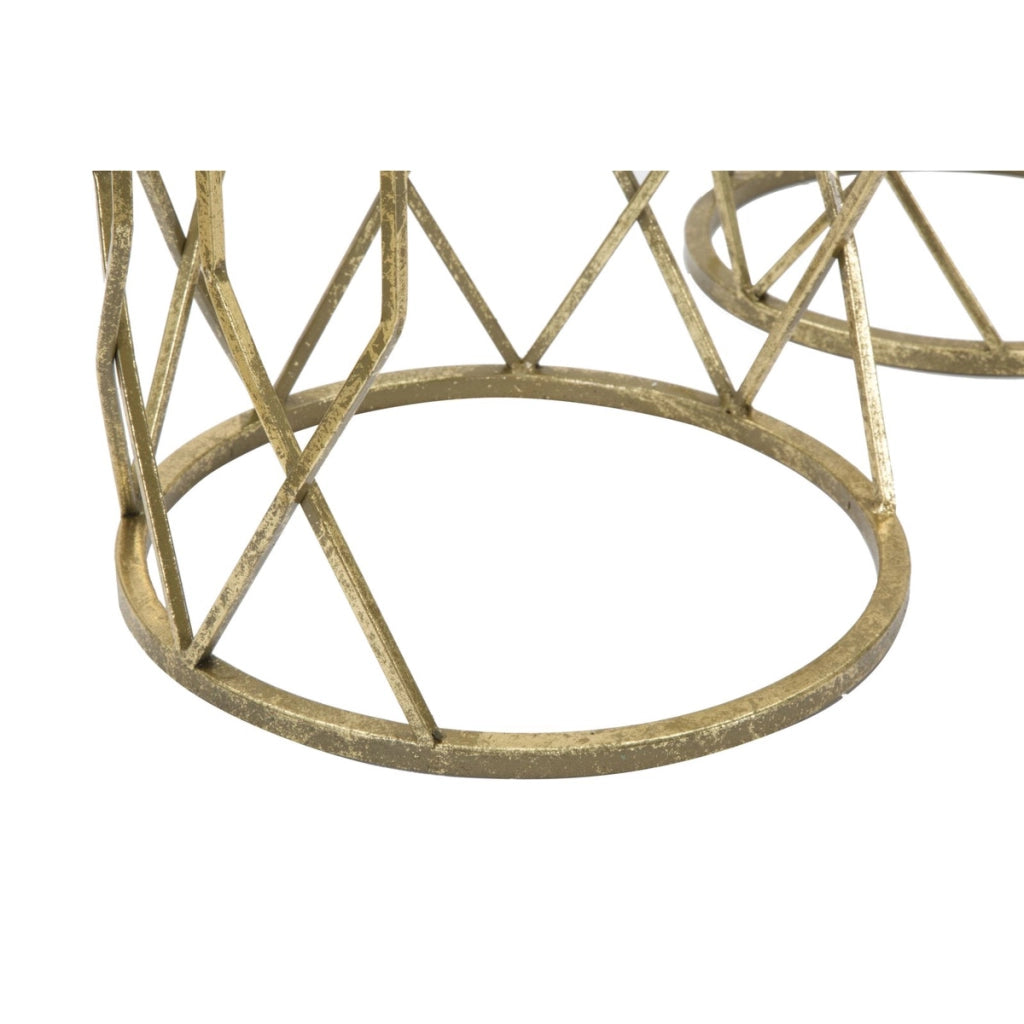 Set di Tavolini VKH597, Oro, Metallo, 32x32x71 cm