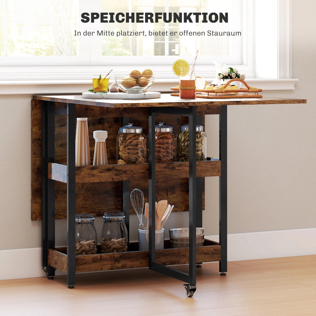 Tavolo da pranzo pieghevole salvaspazio ¨C Xylo ¨C design industriale metallo marrone 4 persone