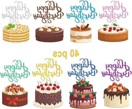 Decorazione per Torta di Compleanno - 40 Pezzi per Festa di Bambino.