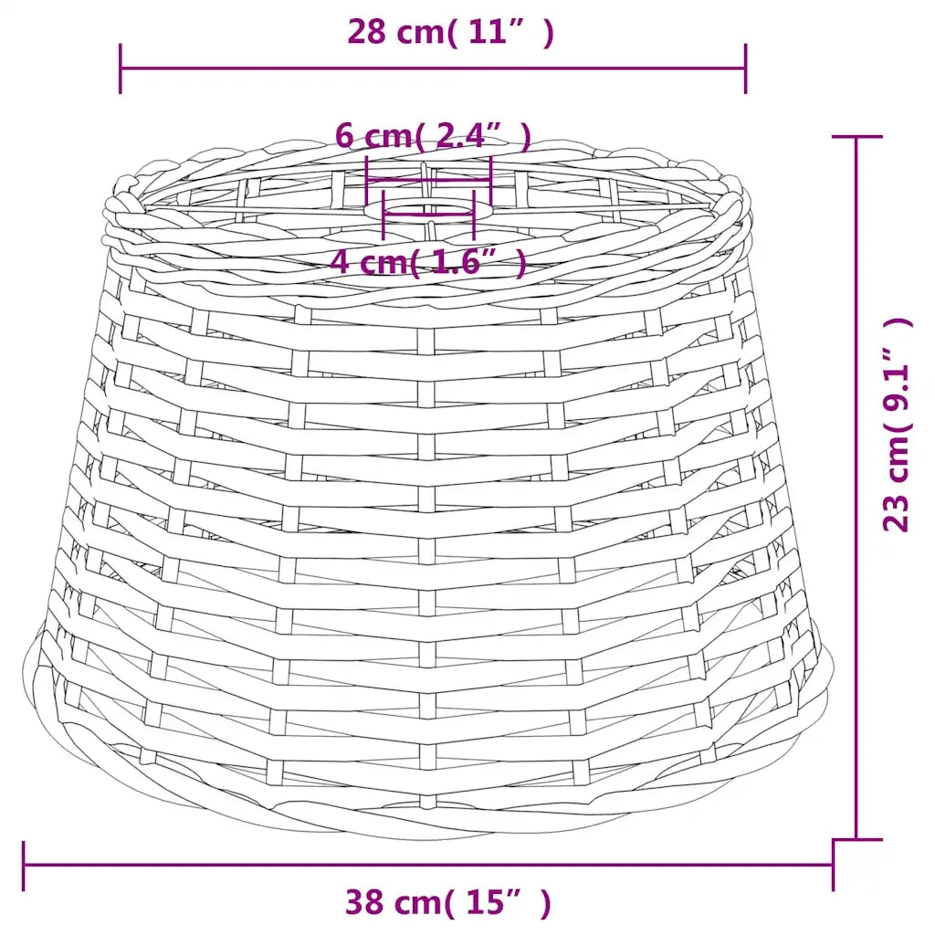 Paralume da Soffitto Bianco ?38x23 cm in Vimini CFW3153749