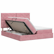 Letto con Contenitore con testiera Rosa 180 x 200 cm Velluto 3459842
