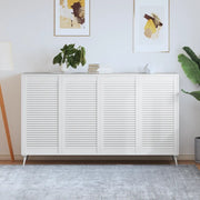 Ante a Lamelle 4 pz Bianche 99,3x49,4 cm in Legno di Pino 151174