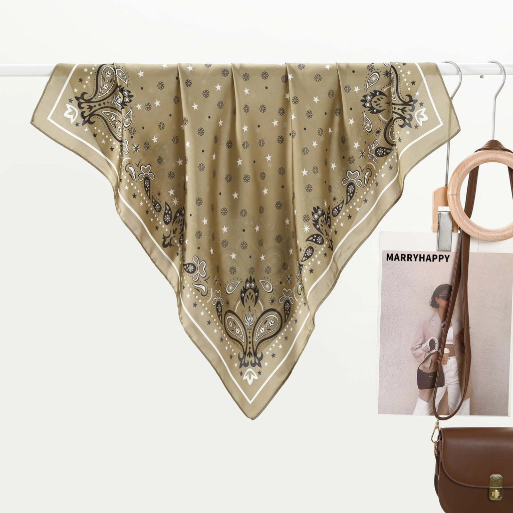 Foulard quadrato/piccolo in seta con classica stampa paisley francese