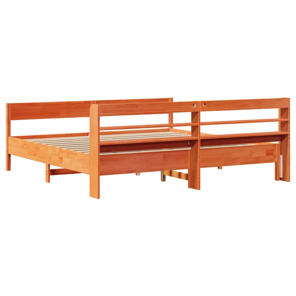 Letto senza Materasso Marrone Cera 180x200 cm in Legno di Pino 3306920