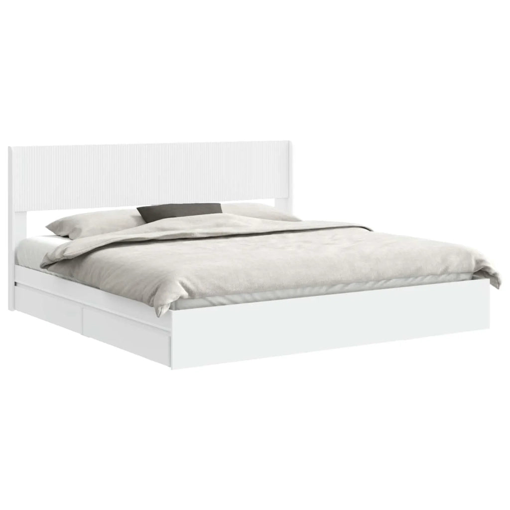 Struttura del letto con stoccaggio e testata Bianco 3414353