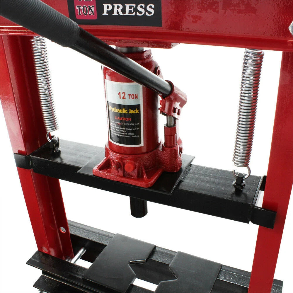 Pressa idraulica pressa da officina pressa a telaio pressa a cremagliera da 12 tonnellate rossa 16_0000571