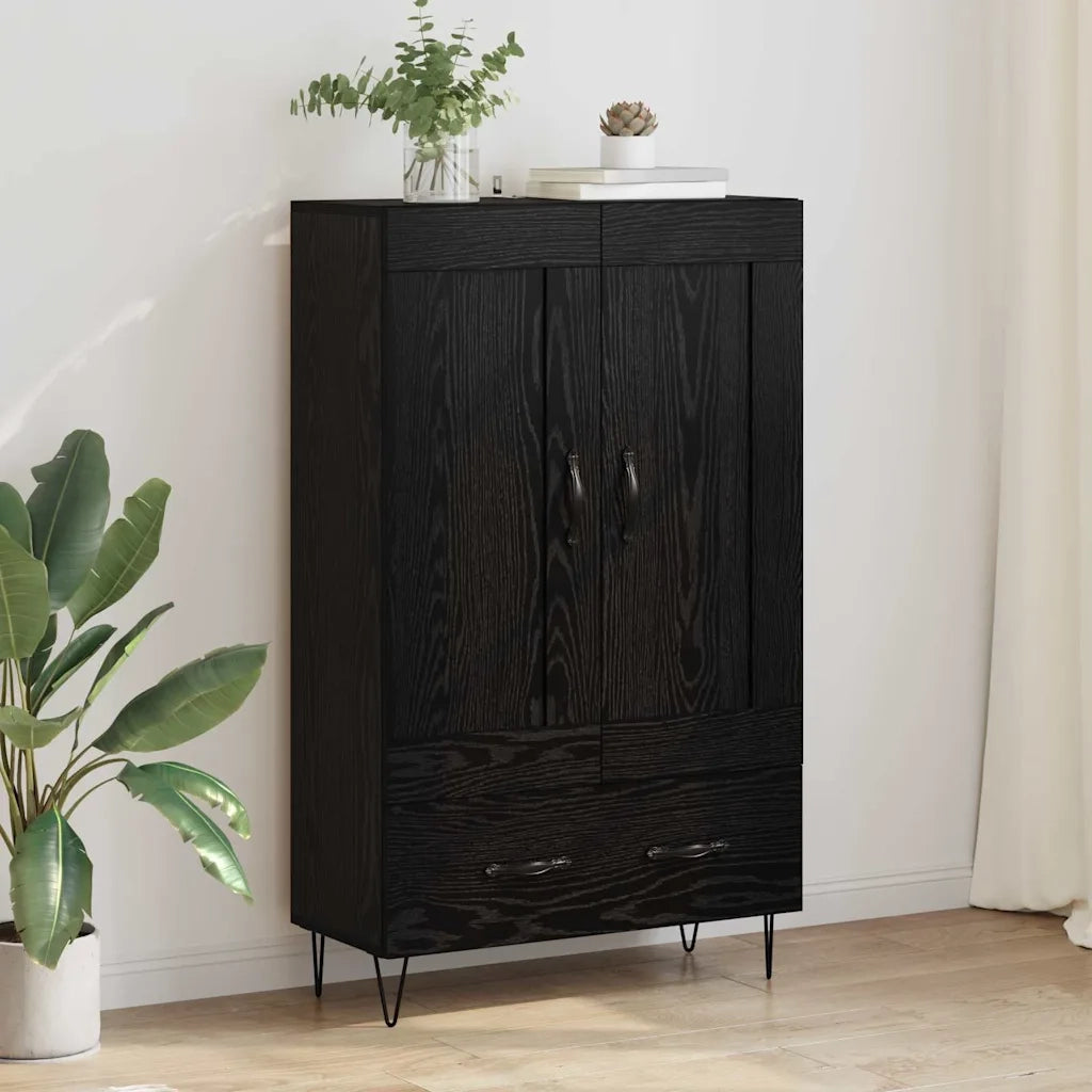 Credenza | Madia | Buffet da pranzo | Armadio da pranzo Rovere Nero 69,5 x 31 x 115 cm Legno multistrato