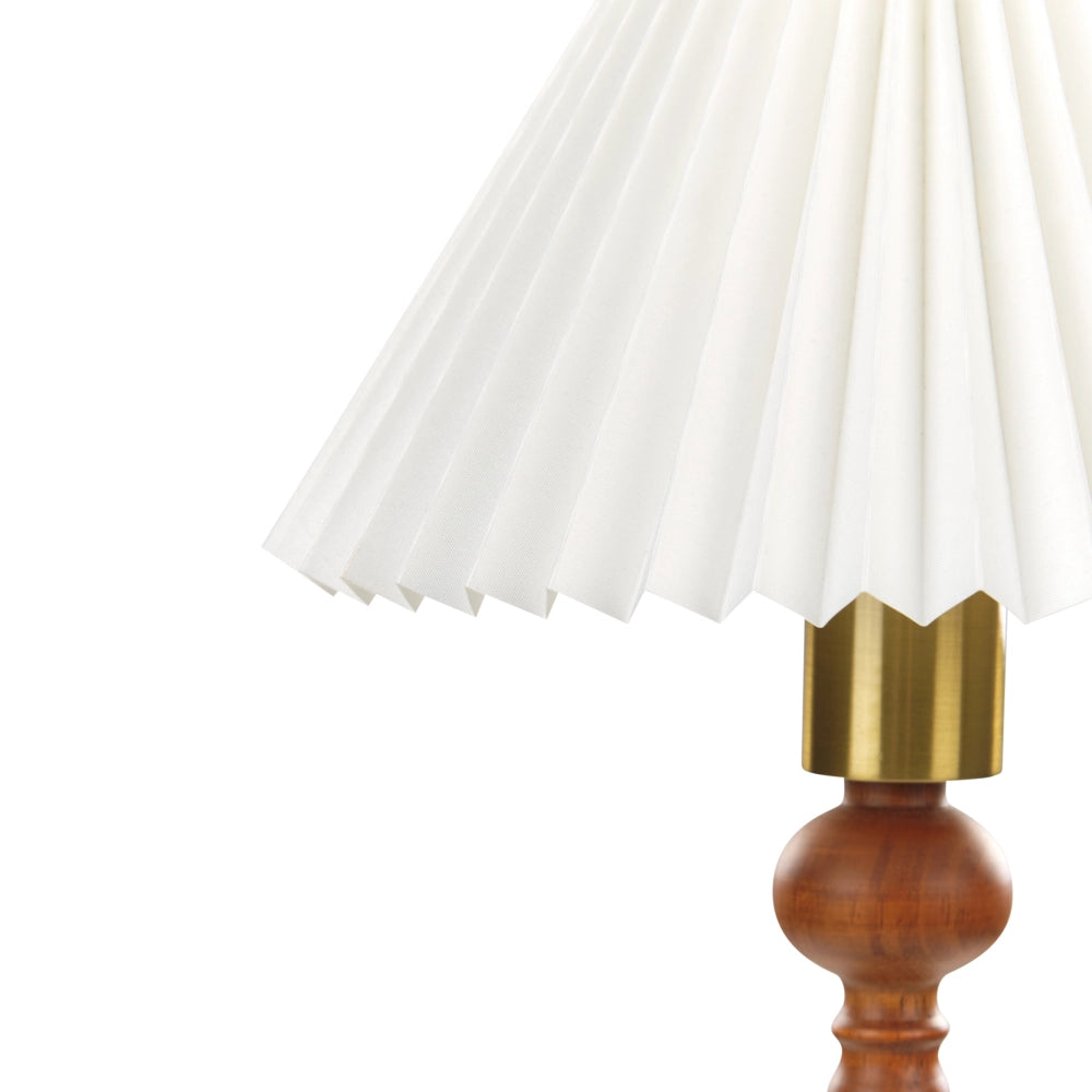 Lampada da tavolo elegante in legno scuro 39 cm stile retrò elegante glamour