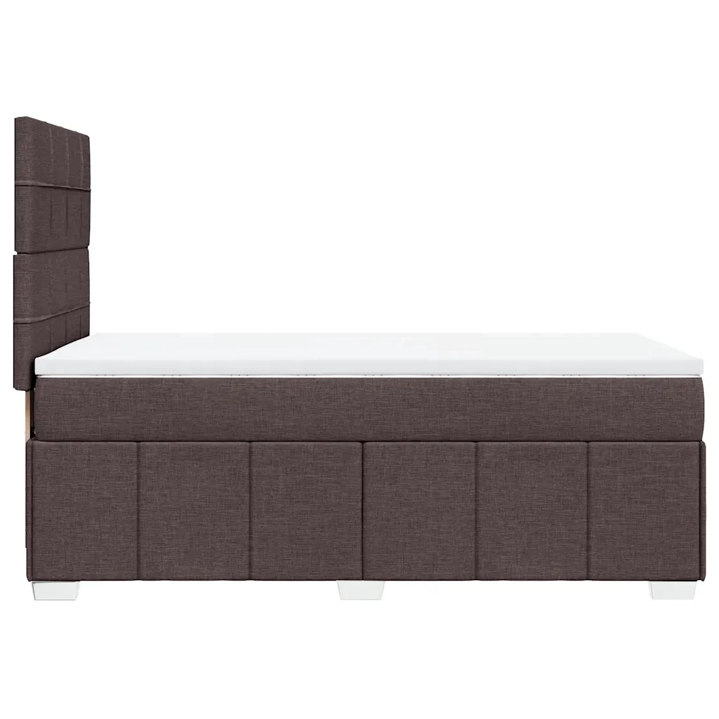 Giroletto a Molle con Materasso Marrone Scuro 90x200 cm Tessuto 3293854