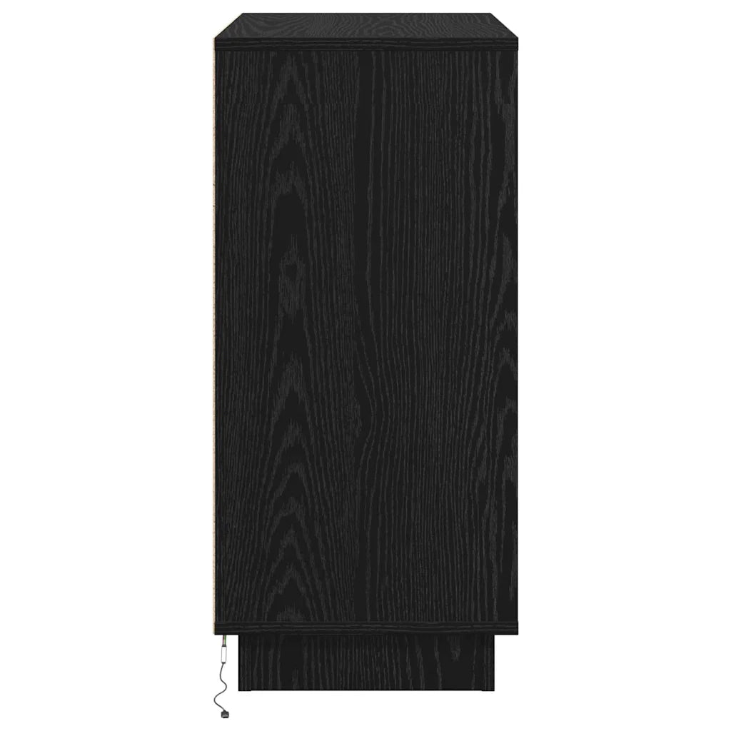 Credenza | Madia LED Rovere Nero 71 x 34,5 x 75 cm Legno multistrato