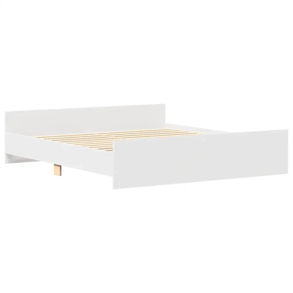 Giroletto con Testiera e Pediera-Struttura Letto Bianco 180x200 cm