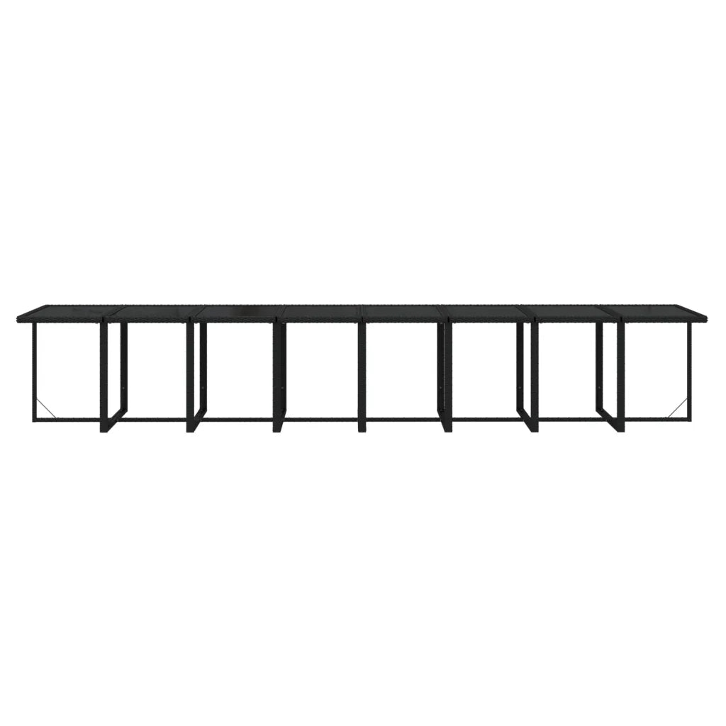 Set da Pranzo da Giardino 17 pz con Cuscini in Polyrattan Nero cod mxl 42906