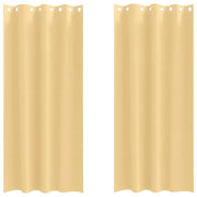 Tende Oscuranti | Tende Blackout con Anelli 2 pz Beige 260 x 140 cm Poliestere