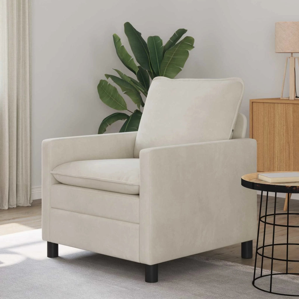 Divano Crema 76 x 81 x 87,5 cm Velluto