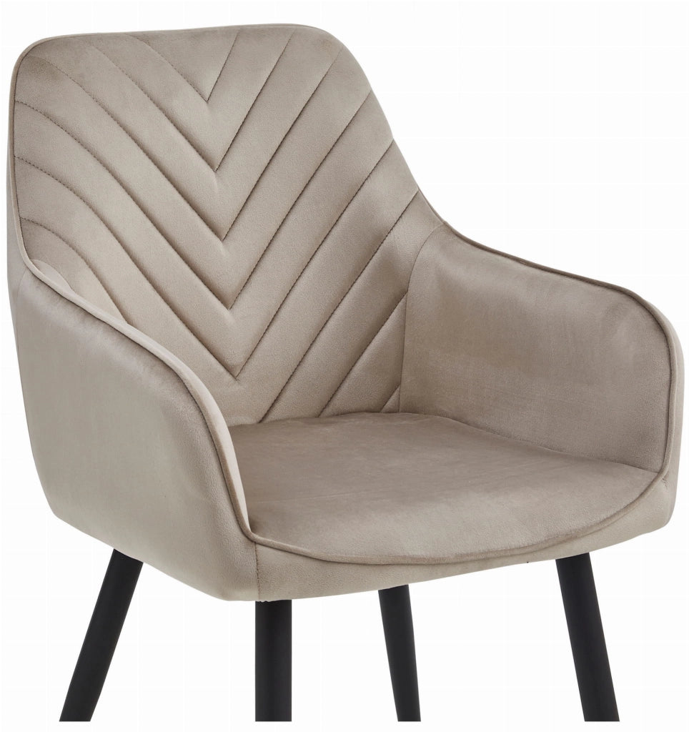 Sedia VALORA WAAV - Elegante velluto beige scuro per soggiorno, cucina, sala da pranzo
