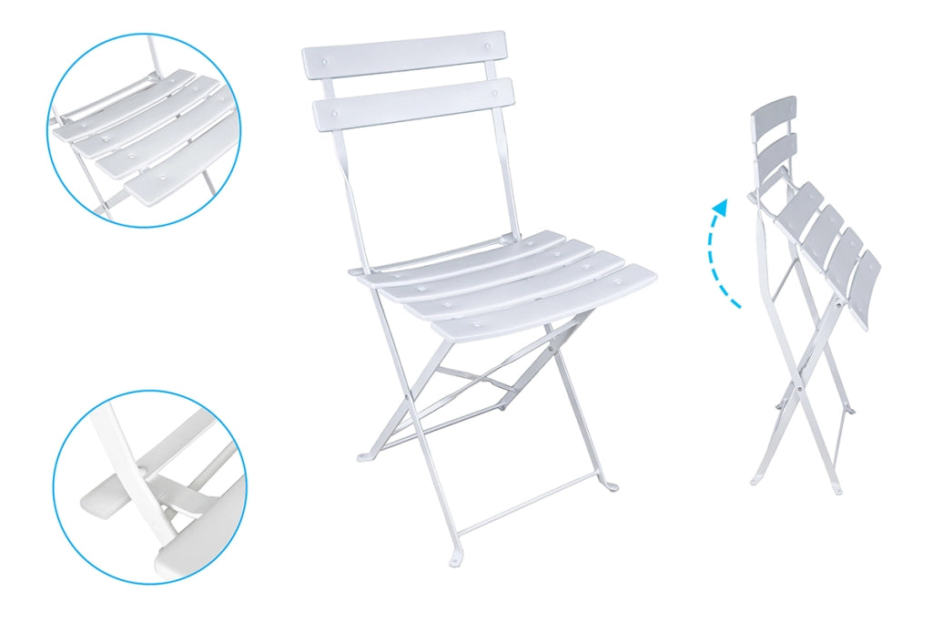 Set tavolo e sedie da giardino pieghevoli bianco – Positano - TRSP08PO