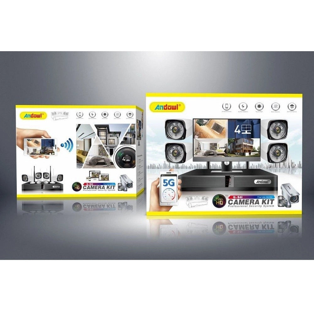 Trade Shop - Kit Dvr Wireless Wifi 4 Canali Sistema Registrazione Cctv Hd 4 Telecamera Q-s4i -