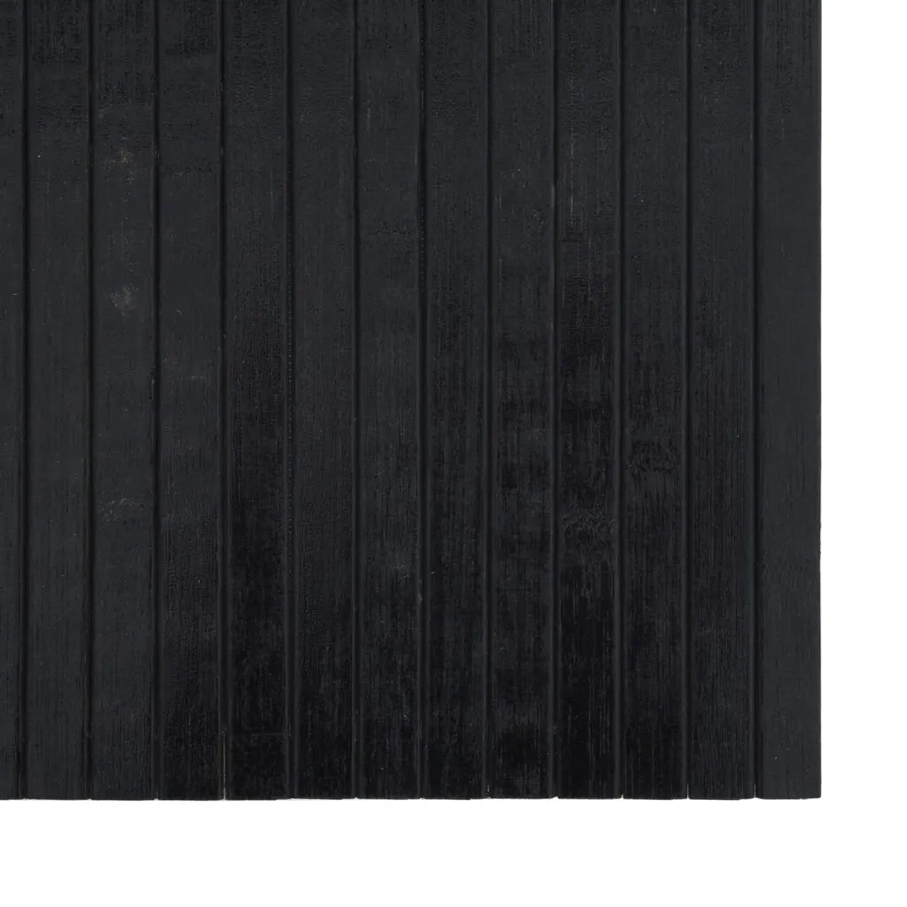 Tappeto Rettangolare Nero 60x100 cm in Bambù 376708