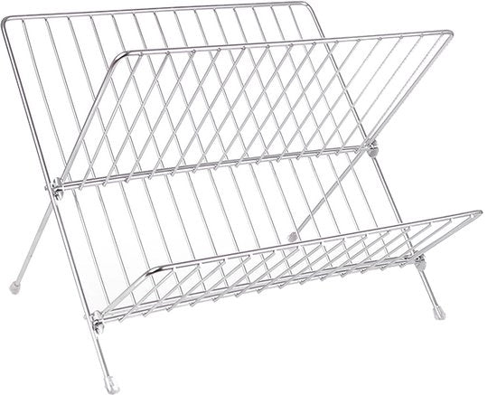 Afdriehouder a X perpendicolare 2 strati - Contenitore per piatti e contenitore per cucina a muro - Design spaziale - Adatto all'uso domestico