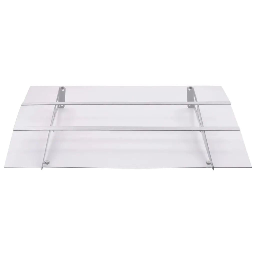 Baldacchino per Porta Argento e Trasparente 150x90 cm PET CFW7398844