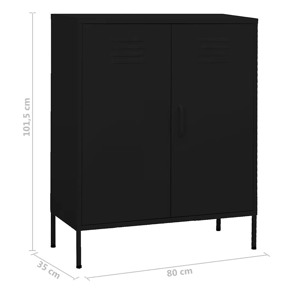 Armadietto Nero 80x35x101,5 cm in Acciaio cod mxl 40292