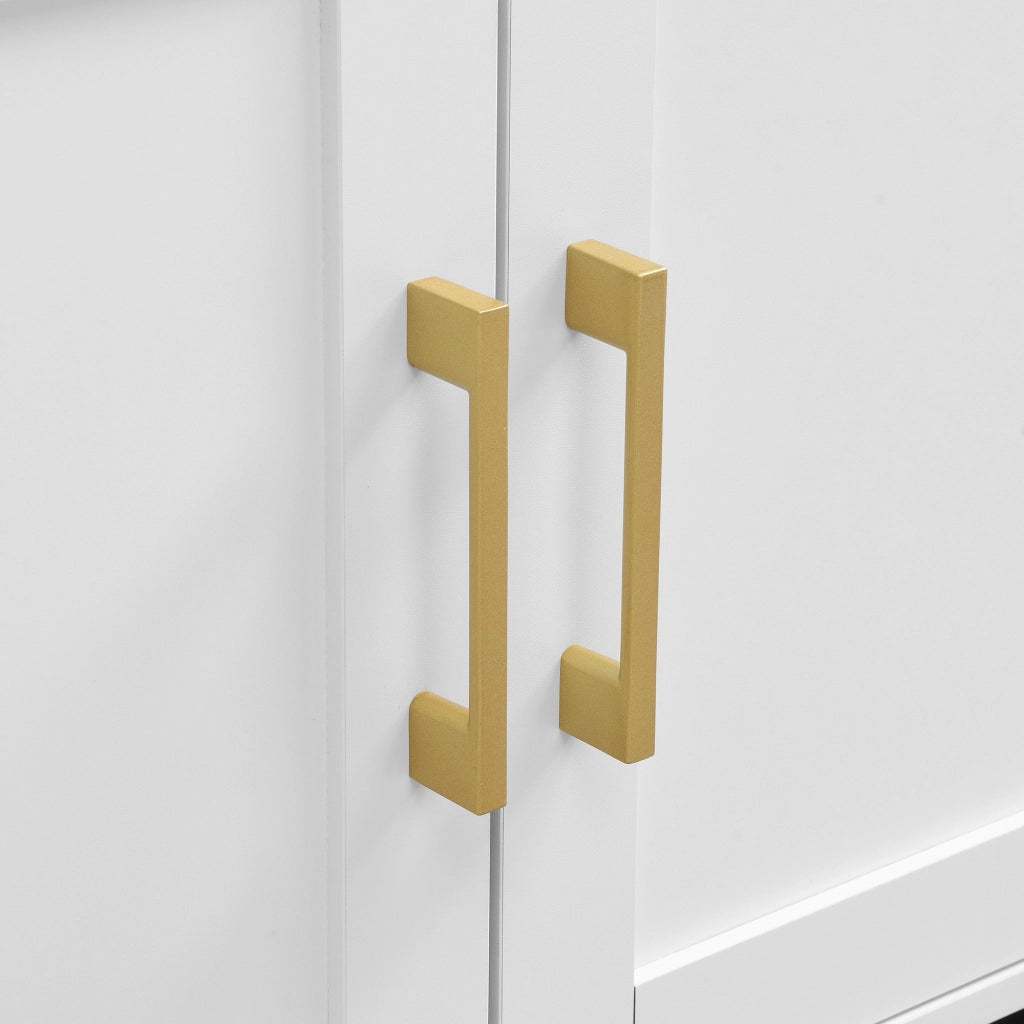 Mobile da ingresso con specchio, ganci, cassetti, ante e illuminazione LED, in MDF bianco e legno