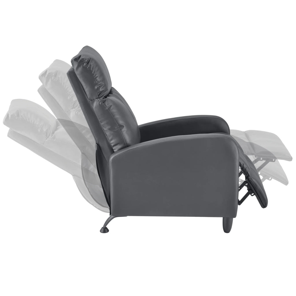 Poltrona relax con schienale reclinabile e poggiapiedi rivestimento grigio 102 cm 03_0005210