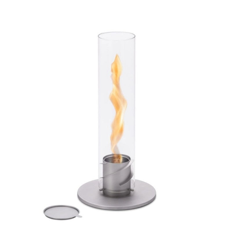 Lampada a Bioetanolo da Tavolo Ø9x40,5 cm in Acciaio Inossidabile Grigio
