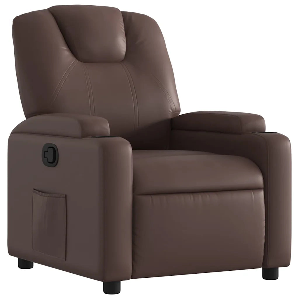 Divano Sedia-Poltrona Reclinabile Marrone in Similpelle 230934