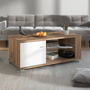 Treiso, Tavolino da Salotto 3 Vani, 118x60x48.5h cm Marrone Noce