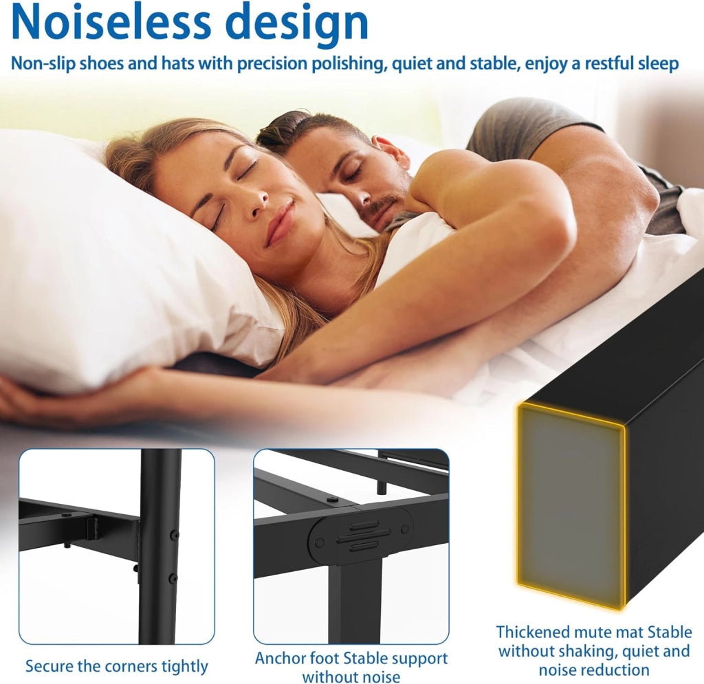 Letto con testiera alta, 90 x 200 cm, in metallo, con vano portaoggetti, in metallo, per letto degli ospiti, letto singolo