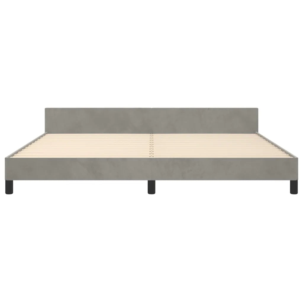 Giroletto senza Materasso Grigio Chiaro 200x200 cm Velluto