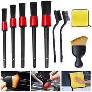 Set di spazzole per dettaglio auto, 10 pezzi, kit di spazzole per dettaglio auto interno ed esterno, con asciugamano di pulizia